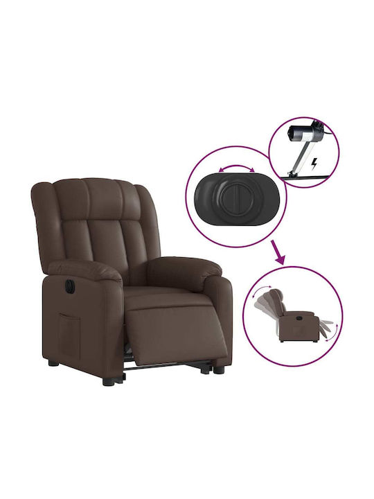 Relax Armchair with Footstool from Leatherette Synthetic Leather 78x92x98cm