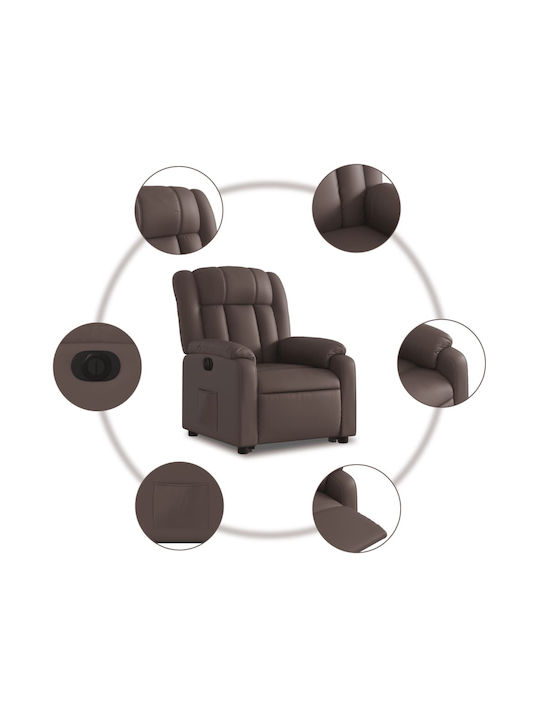 Relax Armchair with Footstool from Leatherette Synthetic Leather 78x92x98cm