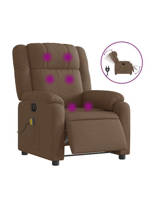 Πολυθρόνα Relax Massage με Υποπόδιο Καφέ 77x95x99cm