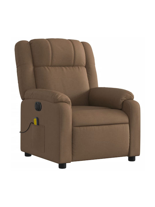 Πολυθρόνα Relax Massage με Υποπόδιο Καφέ 77x95x99cm