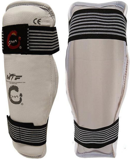 SMAI PVC Carbon Fiber Shin Guards Adults White