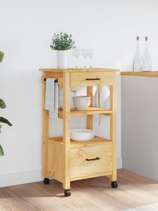 vidaXL Ραφιέρα Κουζίνας Ξύλινη 2 Θέσεων Ροζ 48x40x90cm