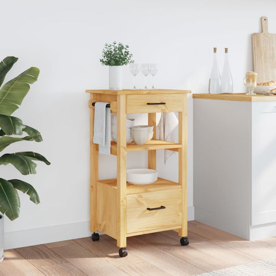 vidaXL Ραφιέρα Κουζίνας Ξύλινη 2 Θέσεων Ροζ 48x40x90cm