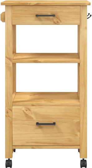 vidaXL Ραφιέρα Κουζίνας Ξύλινη 2 Θέσεων Ροζ 48x40x90cm