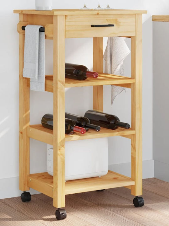 vidaXL Ραφιέρα Κουζίνας Ξύλινη 3 Θέσεων Ροζ 48x40x90cm