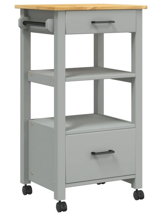 vidaXL Ραφιέρα Κουζίνας Ξύλινη 4 Θέσεων Ροζ 48x40x90cm