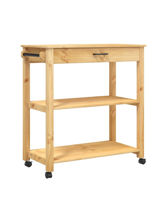 vidaXL Wooden Kitchen Rack 3 Tiers Pink 84x40x90cm