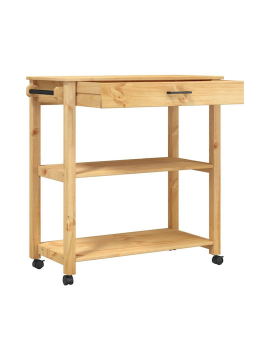 vidaXL Wooden Kitchen Rack 3 Tiers Pink 84x40x90cm