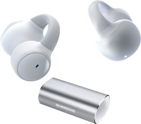 Riversong AirClip L3 In-ear Bluetooth Handsfree Ακουστικά με Θήκη Φόρτισης Ασημί