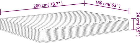 vidaXL Υπέρδιπλο Στρώμα Διπλής Όψης 160x200x24cm