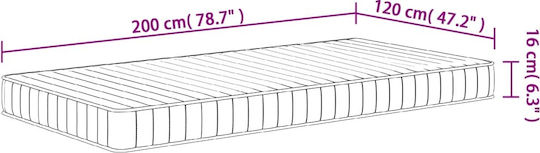 vidaXL Ημίδιπλο Στρώμα Διπλής Όψης 120x200x16cm