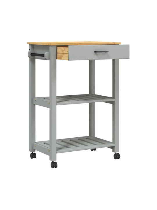 vidaXL Wooden Kitchen Rack 3 Tiers Pink 60x40x90cm