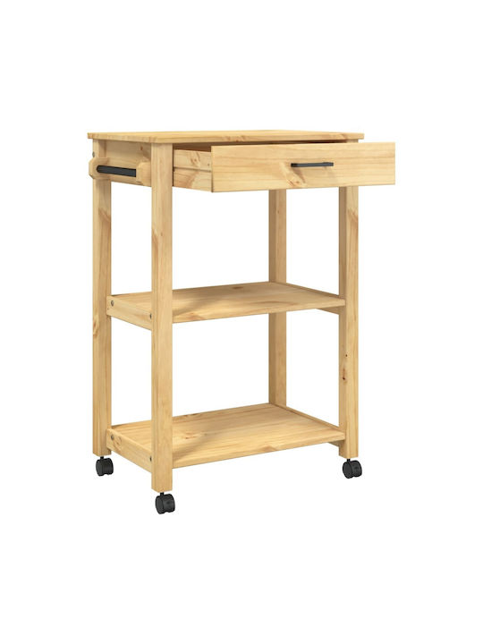vidaXL Wooden Kitchen Rack 3 Tiers Pink 60x40x90cm