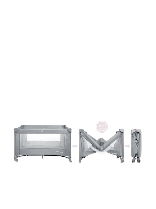 Moby System Happy Traveller Basic Laufstall mit Matratze Gray 128x68cm