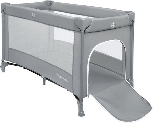 Moby System Happy Traveller Basic Παρκοκρέβατο με Στρώμα Γκρι 128x68cm