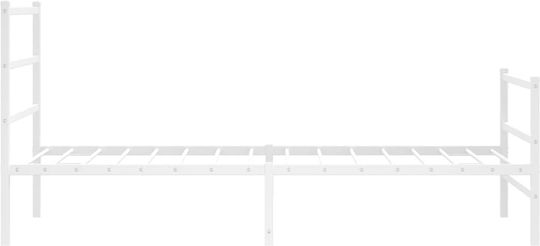 Pat Semi-dublu Metalic Alb Cu Plăci Pentru Saltea 107x203cm
