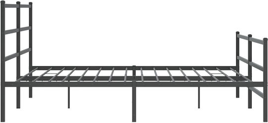 King Size Metallbett Schwarz mit Lattenrost für Matratze 183x213cm