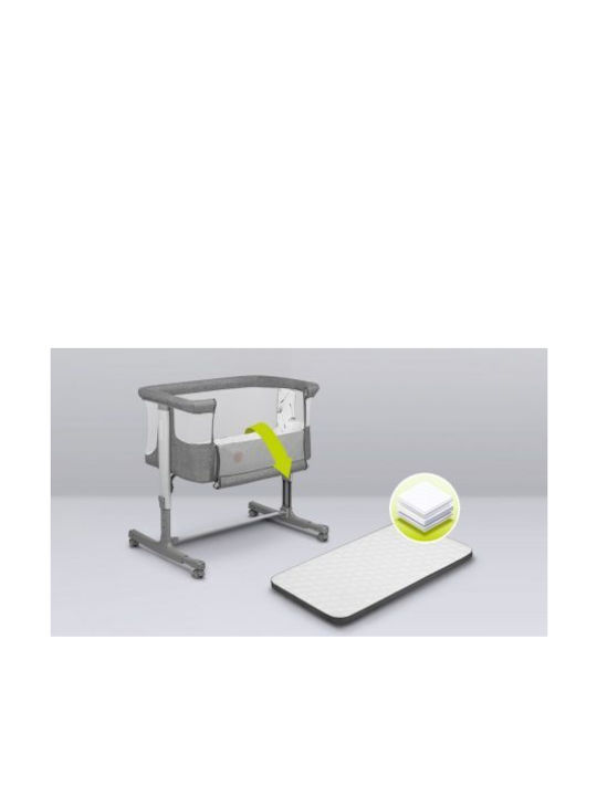 Lionelo Cradle Aurora with Mattress, Side Opening, and Wheels Beige Sand