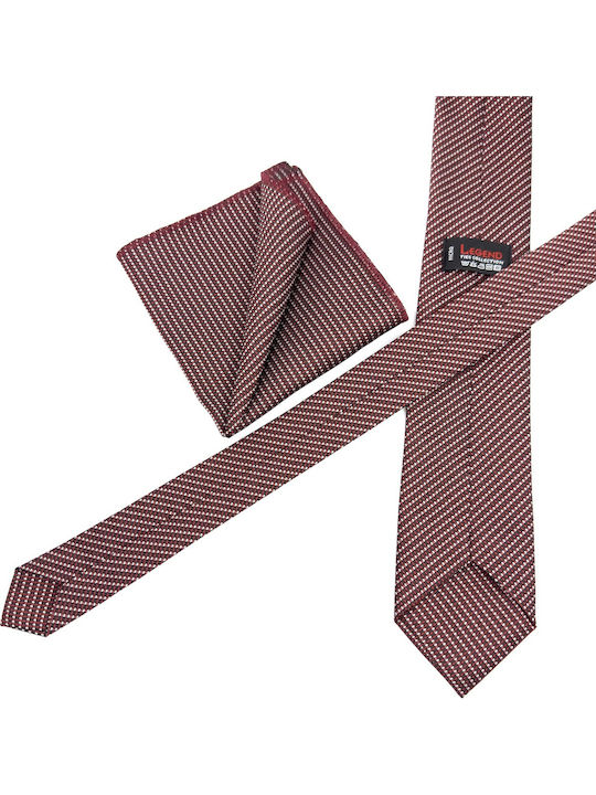 Legend Accessories Сет Мъжки Крават Отпечатани в Бордо Цвят
