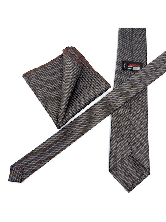 Legend Accessories Men's Tie Set Printed in Brown Color