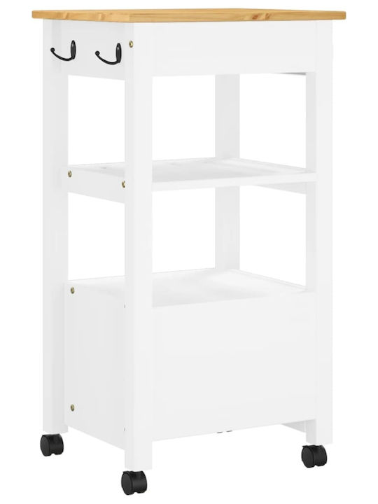vidaXL Wooden Kitchen Rack 4 Tiers Pink 48x40x90cm