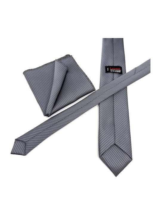 Legend Accessories Сет Мъжки Крават Монохромен в Сив Цвят