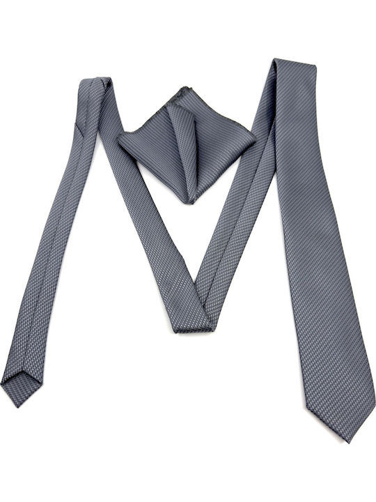 Legend Accessories Сет Мъжки Крават Монохромен в Сив Цвят