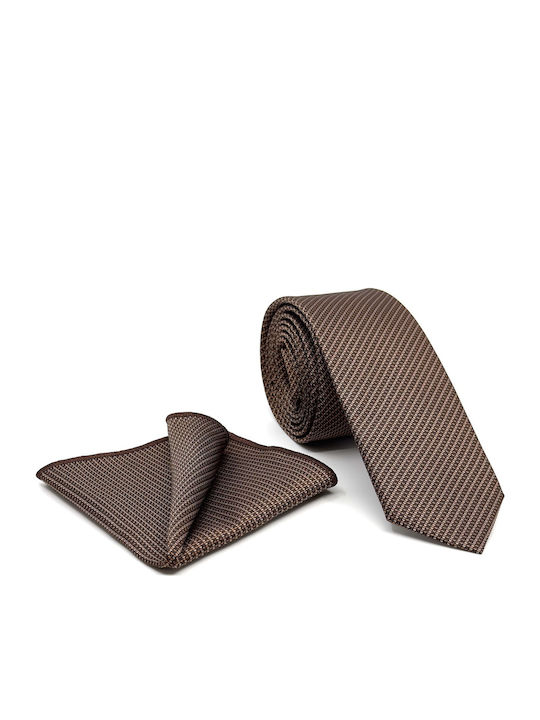 Legend Accessories Set de Cravată pentru Bărbați Tipărit în Culorea Maro