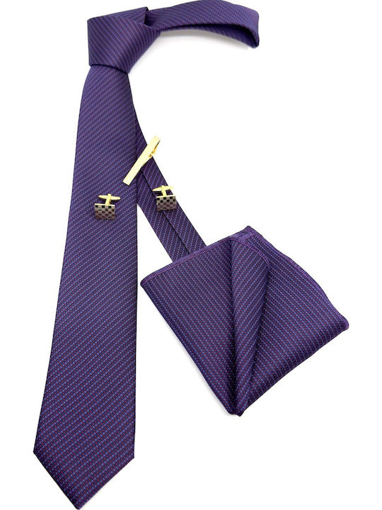 Legend Accessories Set de Cravată pentru Bărbați Tipărit în Culorea Violet