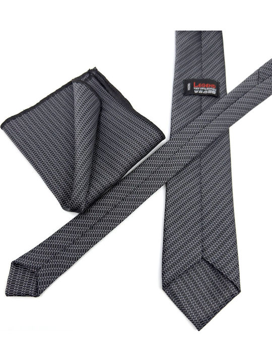 Legend Accessories Herren Krawatten Set Gedruckt in Gray Farbe