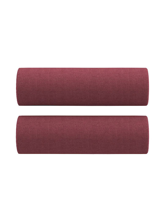 Doppelsitzer Sofa Burgundisch mit Dekokissen 138x77x80cm