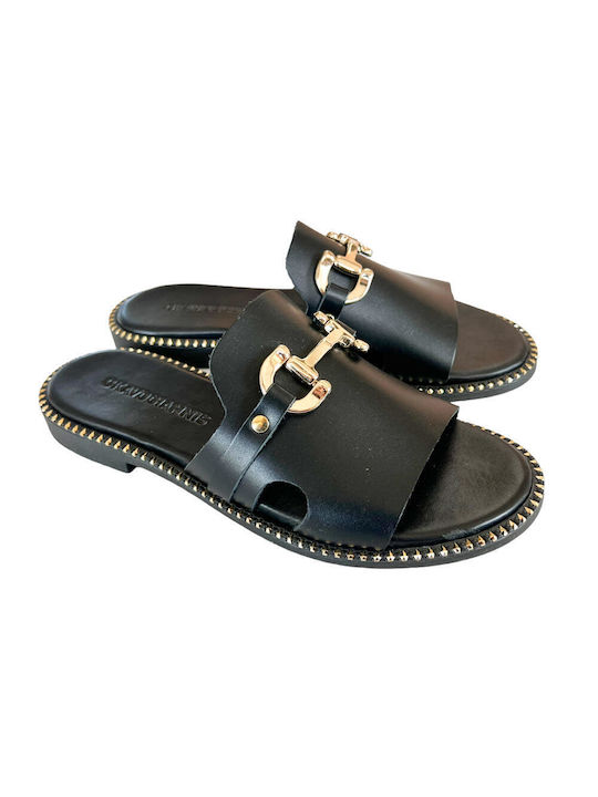 Din piele Sandale dama în Culoare Negru