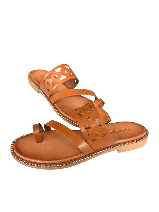 Sandale Casual Damă de Piele Tabac