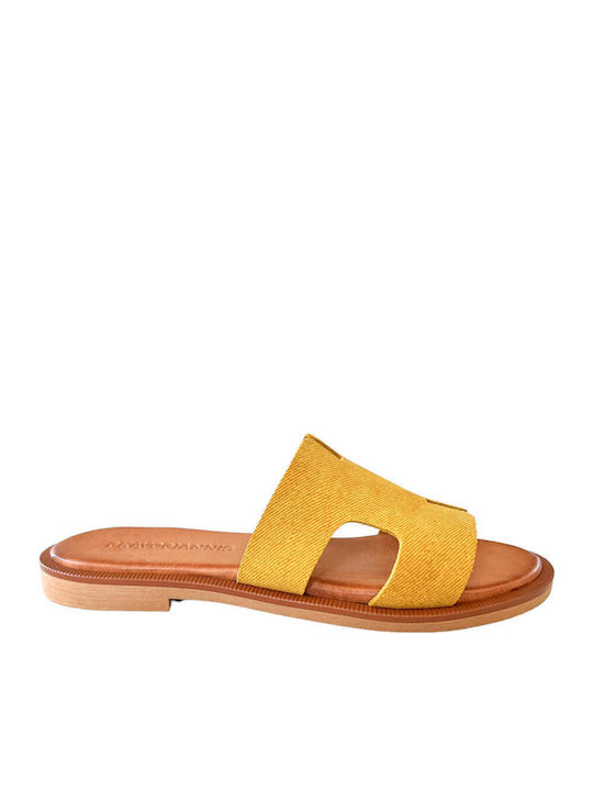 Sandale Casual Damă Din Piele Galbene