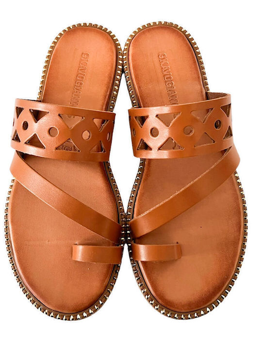 Sandale Casual Damă de Piele Tabac