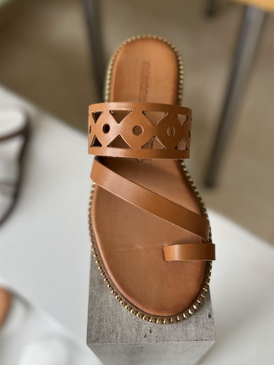 Sandale Casual Damă de Piele Tabac
