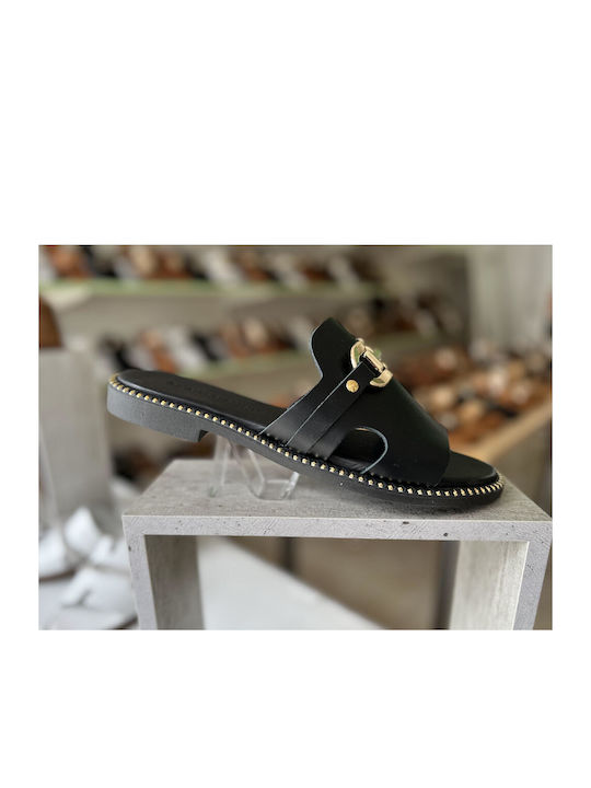Din piele Sandale dama în Culoare Negru