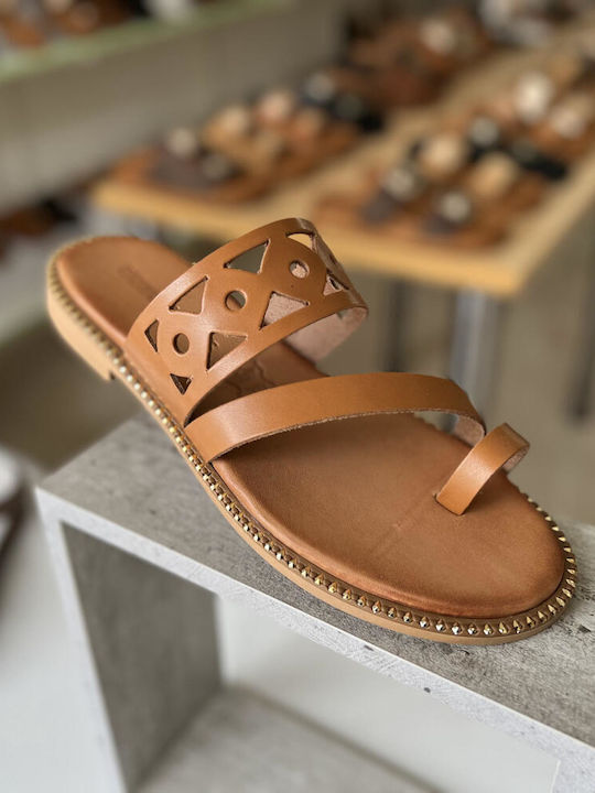Sandale Casual Damă de Piele Tabac