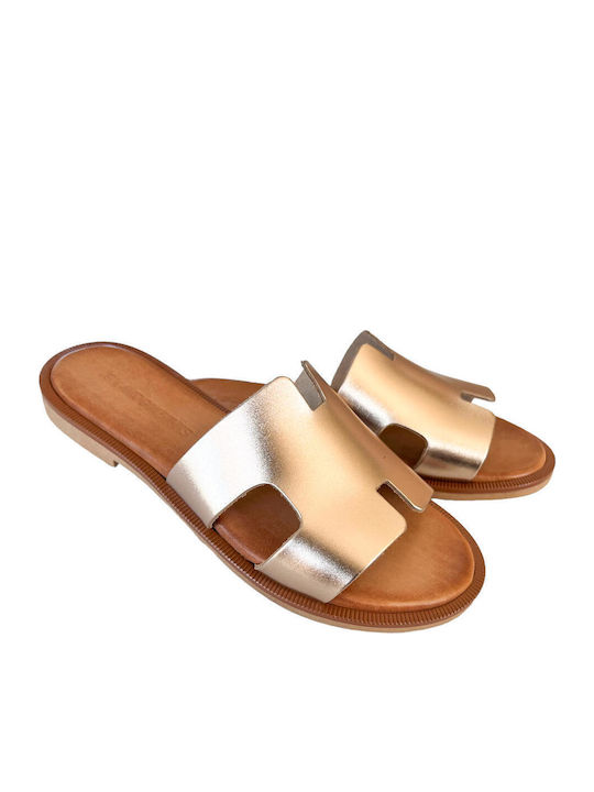 Sandale Casual Damă Din Piele Roz Auriu