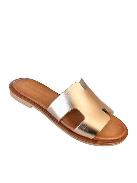 Sandale Casual Damă Din Piele Roz Auriu