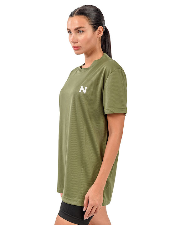 Energy Γυναικείο Αθλητικό T-shirt Fast Drying Πουά Πράσινο Στρατιωτικό