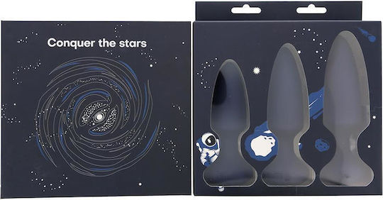 Dream Toys Startroopers Mars Πρωκτικές Σφήνες με Δόνηση Σετ Medium Μαύρες 21.8cm 3τμχ