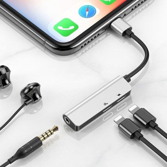 Baseus L52 Μετατροπέας 3.5mm / Lightning male σε 3.5mm / Lightning male Γκρι 1τμχ