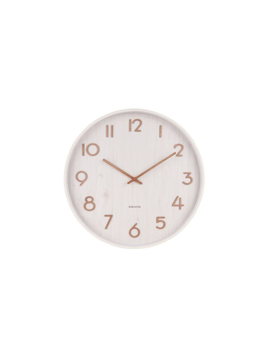 Karlsson Pure Wall Clock Wooden White Ø40cm