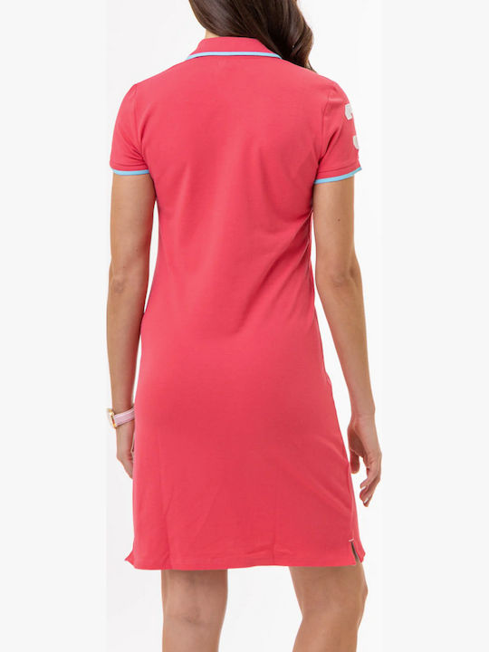 Sommer Mini Sportliches Damenkleid Kurzärmelig Rote