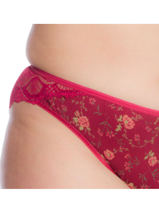Damen Slip mit Spitze Bordeaux