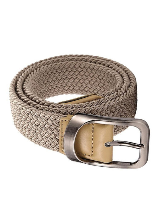 Elastic Men's Belt Knitted Beige