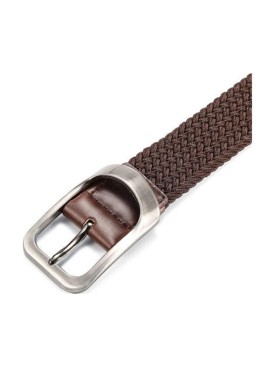 Elastic Men's Belt Knitted Brown