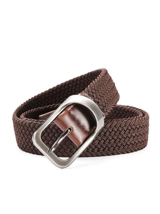 Elastic Men's Belt Knitted Brown