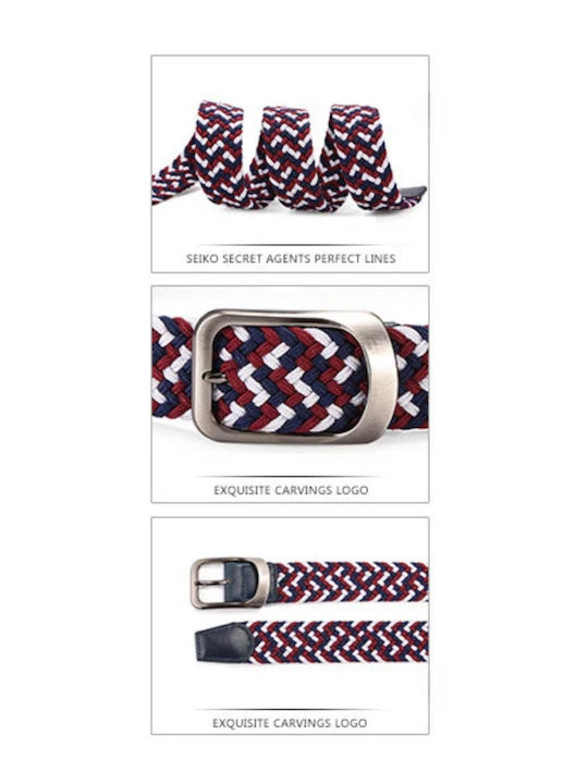 Elastic Men's Belt Knitted Multicolored